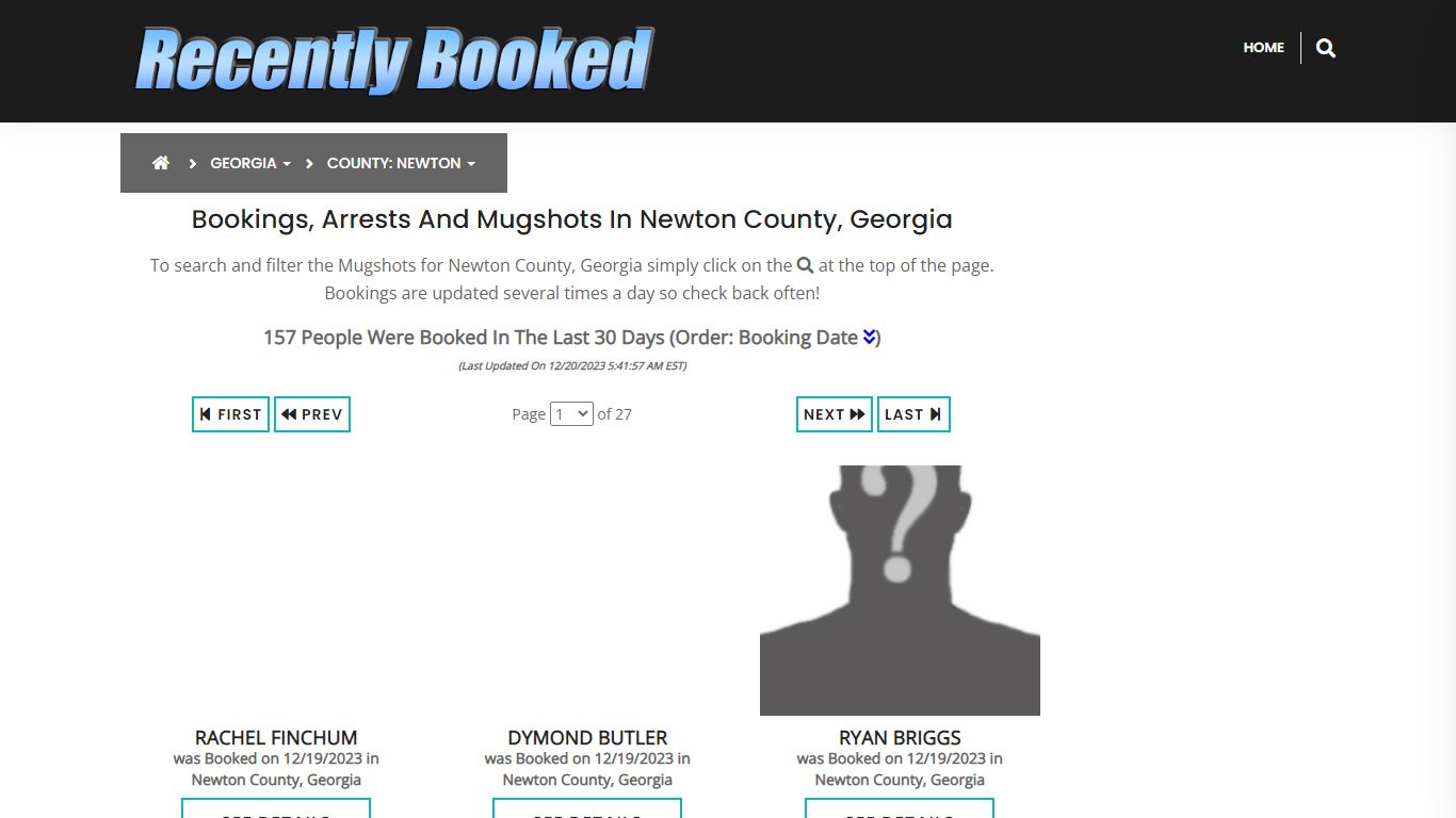 Recent bookings, Arrests, Mugshots in Newton County, Georgia