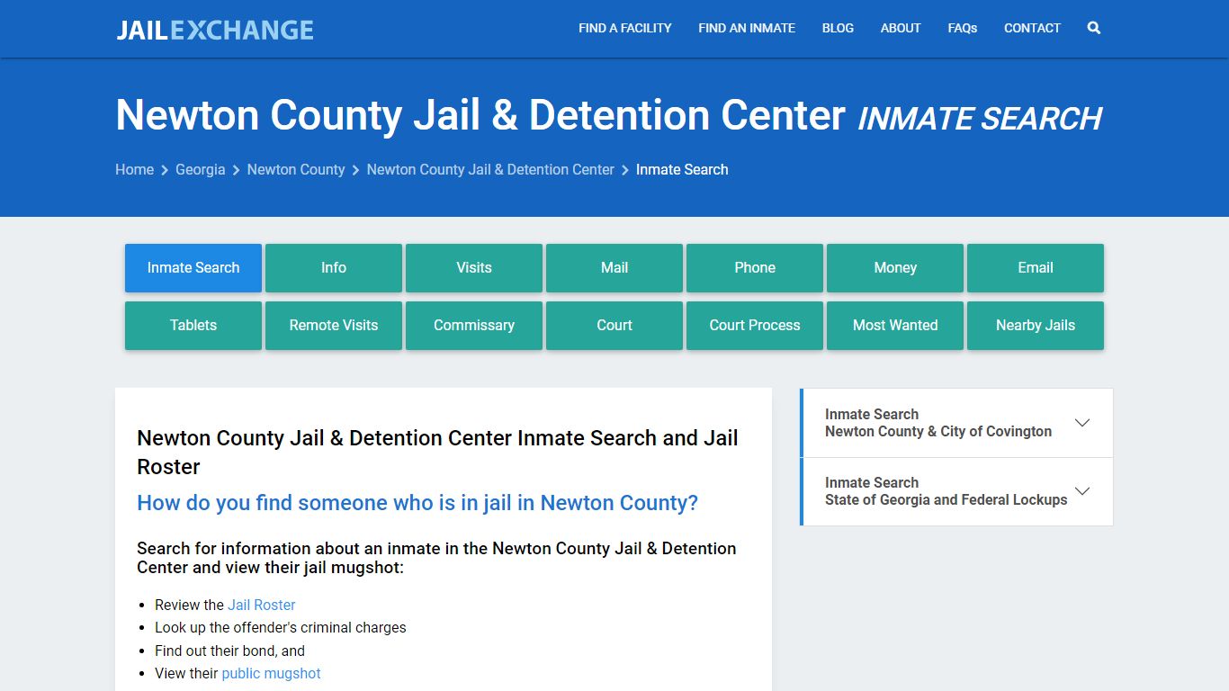 Newton County Jail & Detention Center Inmate Search